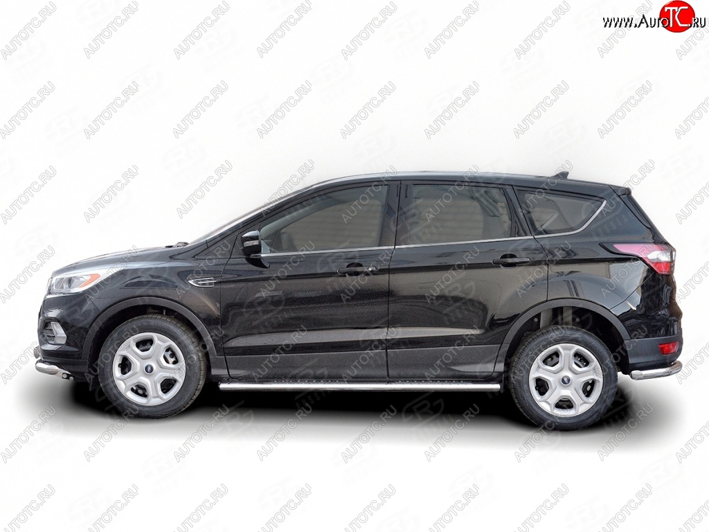 27 699 р. Порожки для ног (труба Ø120х60, овал с проступью) Russtal  Ford Kuga  2 (2016-2019) рестайлинг  с доставкой в г. Москва