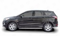 13 849 р. Защита порогов из круглой трубы диаметром 63 мм Russtal Ford Kuga 2 рестайлинг (2016-2019)  с доставкой в г. Москва. Увеличить фотографию 1