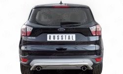 11 449 р. Защита заднего бампера (Ø42 мм волна, нержавейка) Russtal Ford Kuga 2 рестайлинг (2016-2019)  с доставкой в г. Москва. Увеличить фотографию 1