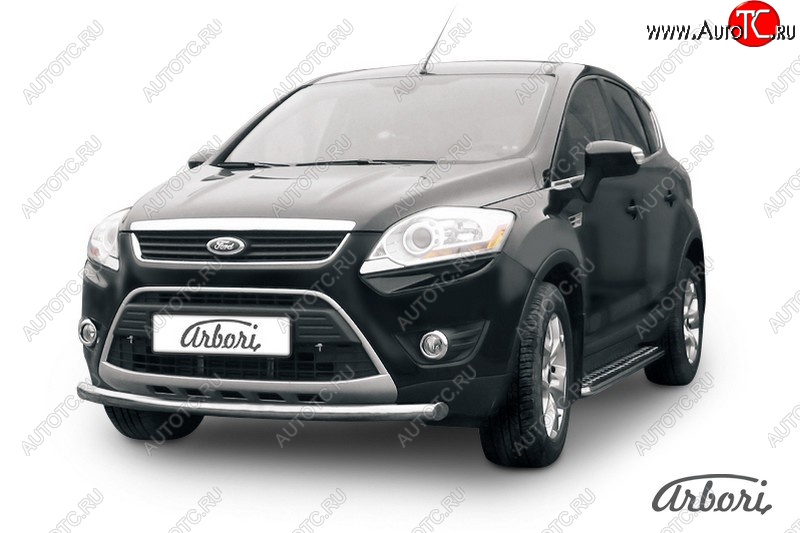 9 899 р. Защита переднего бампера Arbori (нержавейка, 1 труба d57mm) Ford Kuga 1 (2008-2013)  с доставкой в г. Москва