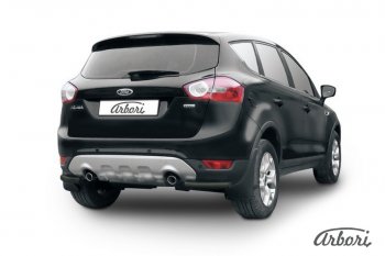 7 019 р. Защита заднего бампера Arbori (уголки, черная, 1 труба d57 mm). Ford Kuga 1 (2008-2013)  с доставкой в г. Москва. Увеличить фотографию 1