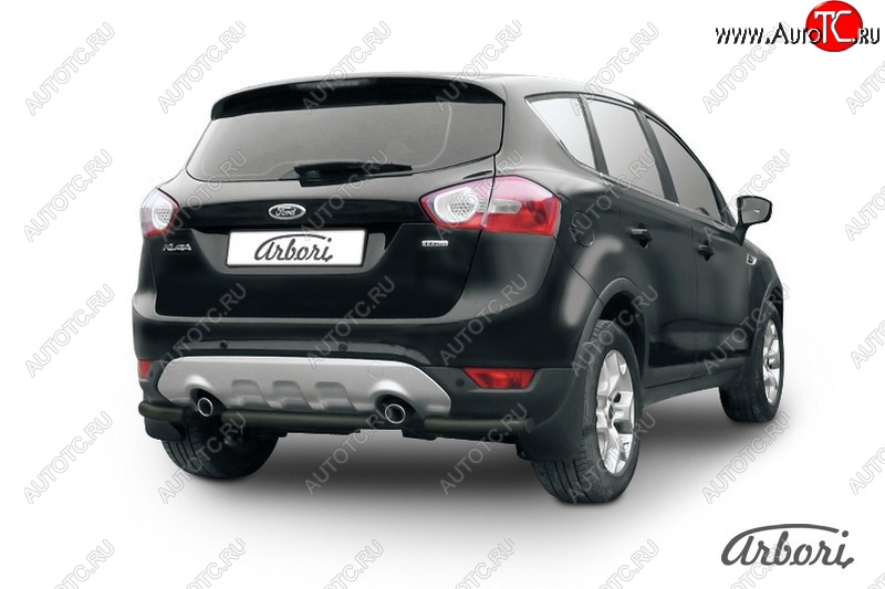 7 019 р. Защита заднего бампера Arbori (черная, 1 труба d57 mm). Ford Kuga 1 (2008-2013)  с доставкой в г. Москва