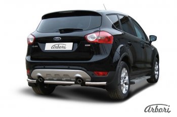 6 389 р. Защита заднего бампера Arbori (нержавейка, 1 труба d57 mm). Ford Kuga 1 (2008-2013)  с доставкой в г. Москва. Увеличить фотографию 2