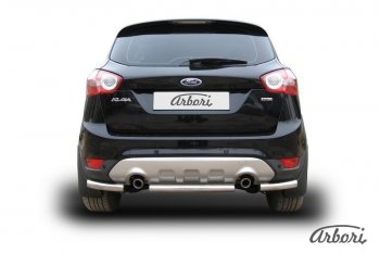 6 389 р. Защита заднего бампера Arbori (нержавейка, 1 труба d57 mm). Ford Kuga 1 (2008-2013)  с доставкой в г. Москва. Увеличить фотографию 1