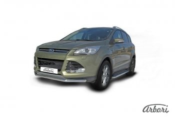 12 869 р. Защита переднего бампера Arbori (нержавейка, 1 труба d57 mm) Ford Kuga 2 дорестайлинг (2013-2016)  с доставкой в г. Москва. Увеличить фотографию 2