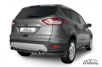 5 399 р. Защита заднего бампера Arbori (черная, 1 труба d57 mm). Ford Kuga 2 дорестайлинг (2013-2016)  с доставкой в г. Москва. Увеличить фотографию 1