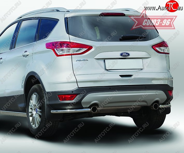 7 604 р. Защита заднего бампера из боковых уголков Souz-96 (d42) Ford Kuga 2 дорестайлинг (2013-2016)  с доставкой в г. Москва