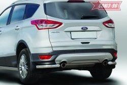 8 189 р. Защита заднего бампера из боковых уголков Souz-96 (d60) Ford Kuga 2 дорестайлинг (2013-2016)  с доставкой в г. Москва. Увеличить фотографию 1