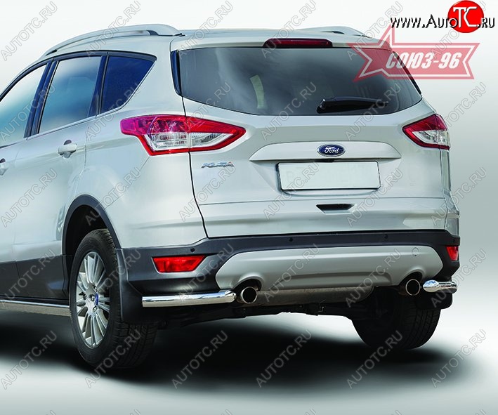 8 189 р. Защита заднего бампера из боковых уголков Souz-96 (d60) Ford Kuga 2 дорестайлинг (2013-2016)  с доставкой в г. Москва