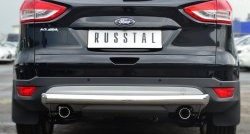 Одинарная защита заднего бампера из трубы диаметром 76 мм Russtal Ford Kuga 2 дорестайлинг (2013-2016)