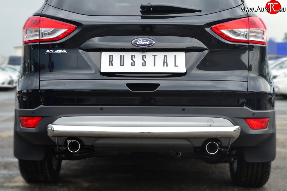 13 999 р. Одинарная защита заднего бампера из трубы диаметром 76 мм Russtal  Ford Kuga  2 (2013-2016) дорестайлинг  с доставкой в г. Москва