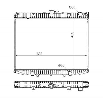 Радиатор двигателя SAT (пластинчатый, 2.4, МКПП) Ford (Форд) Maverick (Маверик) (1996-1999), Nissan (Нисан) Mistral (Мистрал) (1993-1999),  Terrano2 (террано)  R20 (1993-1999)