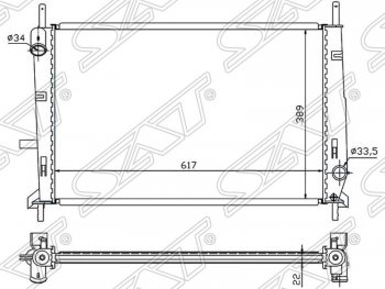 Радиатор двигателя SAT (пластинчатый, 1.6/1.8/2.0, МКПП) Ford Mondeo Mk2,BFP  седан (1996-2000)