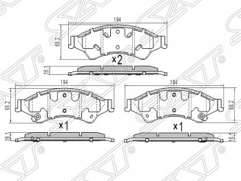 1 599 р. Колодки тормозные передние SAT  Ford Ranger ( DoubleCab,  RapCab) (2011-2021) дорестайлинг, дорестайлинг, рестайлинг, рестайлинг  с доставкой в г. Москва. Увеличить фотографию 1