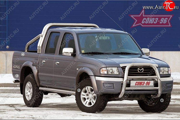 16 064 р. Защита переднего бампера Souz-96 (d76) Ford Ranger (2006-2009)  с доставкой в г. Москва