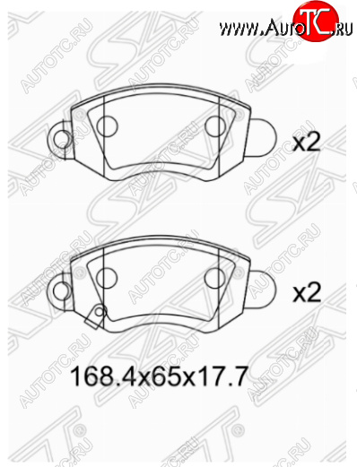 1 279 р. Комплект передних тормозных колодок SAT Ford Transit цельнометаллический фургон дорестайлинг (2000-2006)  с доставкой в г. Москва