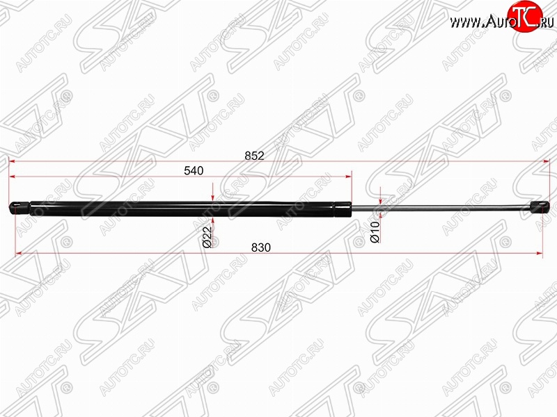 799 р. Газовый упор крышки багажника SAT (LH=RH, для холодных климатических зон)  Ford Transit (2000-2014) цельнометаллический фургон дорестайлинг, цельнометаллический фургон  с доставкой в г. Москва