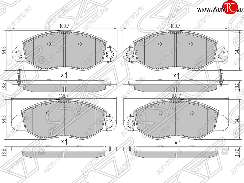 1 799 р. Колодки тормозные SAT (передние) Ford Transit цельнометаллический фургон дорестайлинг (2000-2006)  с доставкой в г. Москва