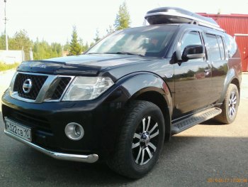 14 999 р. Защита переднего бампера Slitkoff (Ø76) Nissan Pathfinder R51 рестайлинг (2009-2014) (Нержавейка, Полированная)  с доставкой в г. Москва. Увеличить фотографию 4