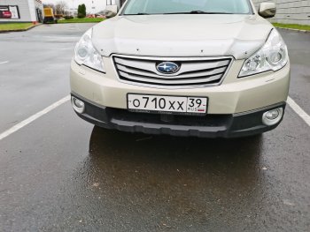 2 199 р. Дефлектор капота CA-Plastiс  Subaru Outback ( BR/B14,  BR,) (2009-2015) дорестайлинг универсал, B14)  рестайлинг универсал (Шелкография серебро)  с доставкой в г. Москва. Увеличить фотографию 2