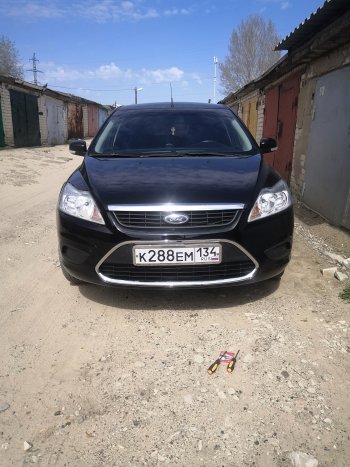 3 299 р. Вставка в центральную часть бампера SAT (с молдингом) Ford Focus 2 седан рестайлинг (2007-2011)  с доставкой в г. Москва. Увеличить фотографию 2