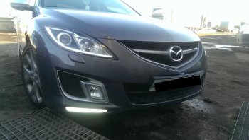 8 999 р. Передний бампер SAT (SPORT)  Mazda 6  GH (2007-2010) дорестайлинг лифтбэк, дорестайлинг седан, дорестайлинг универсал (Неокрашенный)  с доставкой в г. Москва. Увеличить фотографию 3