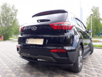 7 199 р. Защита заднего бампера из трубы d57 Slitkoff (радиусная) Hyundai Creta GS дорестайлинг (2015-2019) (Цвет: серебристый)  с доставкой в г. Москва. Увеличить фотографию 2