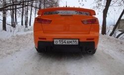 5 399 р. Накладка Evo на задний бампер  Mitsubishi Lancer  10 (2007-2017) седан дорестайлинг, седан рестайлинг (Неокрашенная)  с доставкой в г. Москва. Увеличить фотографию 4