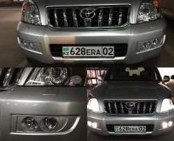 11 799 р. Комплект масок для ПТФ Sport Toyota Land Cruiser Prado J120 (2002-2009) (Неокрашенные)  с доставкой в г. Москва. Увеличить фотографию 6