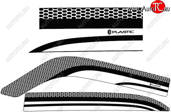 2 079 р. Дефлектора окон CA-Plastic  ГАЗ 31105  Волга (2003-2009) дорестайлинг, рестайлинг (Серия Art белая, Без хром.молдинга)  с доставкой в г. Москва