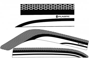Дефлектора окон CA-Plastic ГАЗ 31105  Волга (2003-2009) Волга дорестайлинг, рестайлинг  (Серия Art черная)