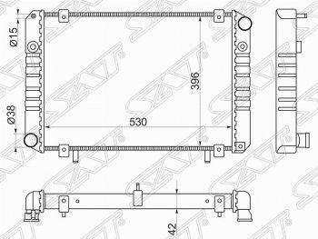 Радиатор двигателя SAT (трубчатый, МКПП, без кондиционера) ГАЗ Баргузин 2217 автобус 2-ой рестайлинг (2010-2024)