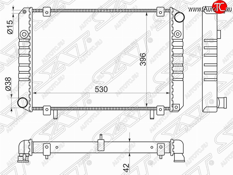 7 199 р. Радиатор двигателя SAT (трубчатый, МКПП, без кондиционера)  ГАЗ Баргузин  2217 автобус - Соболь ( 2752,  2310,  2217 автобус,  2217 Бизнес автобус,  2752,Бизнес,  2310,Бизнес)  с доставкой в г. Москва