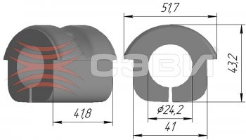 85 р. Подушка (втулка) переднего стабилизатора СЭВИ-Эксперт ГАЗ Соболь 2217 автобус дорестайлинг  (1998-2002)  с доставкой в г. Москва. Увеличить фотографию 1