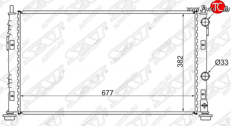 8 249 р. Радиатор двигателя SAT (пластинчатый, 2.0 / 2.4 / 2.7, МКПП/АКПП) Dodge Stratus (2004-2006)  с доставкой в г. Москва