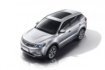 Защита порогов Slitkoff (d76, с проступями) Geely Atlas Pro NL3 (2019-2025)