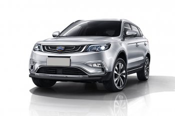 11 599 р. Защита переднего бампера Slitkoff (d57 мм)  Geely Atlas  NL3 (2016-2022) (Нержавейка, Полированная)  с доставкой в г. Москва. Увеличить фотографию 2