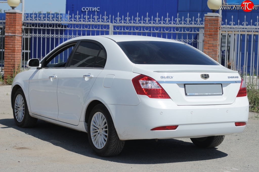 2 599 р. Лип спойлер Кураж  Geely Emgrand EC7 (2009-2016) седан дорестайлинг (Неокрашенный)  с доставкой в г. Москва