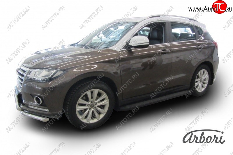 11 609 р. Порожки для ног Arbori Optima Black Haval H2 (2014-2021)  с доставкой в г. Москва