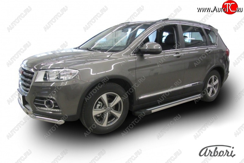 12 509 р. Порожки для ног Arbori Luxe Black Haval H6 (2013-2020)  с доставкой в г. Москва