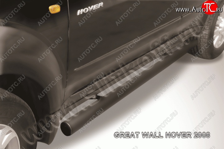 10 599 р. Защита порогов Slitkoff (труба d76)  Great Wall Hover (2010-2014)  1-ый рестайлинг (Цвет: серебристый)  с доставкой в г. Москва