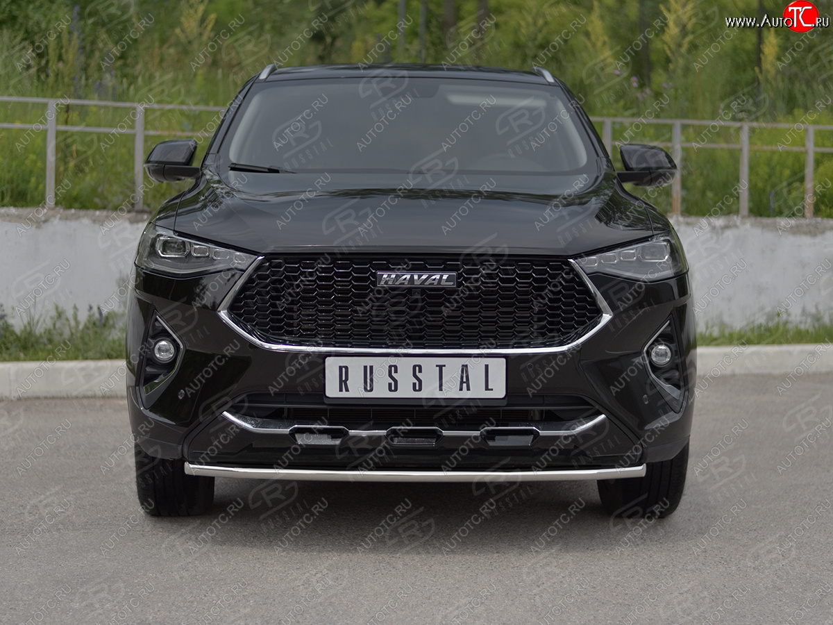 11 199 р. Защита переднего бампера (Ø42 мм, нержавейка, 4WD) SLITKOFF  Haval F7x (2019-2022) дорестайлинг  с доставкой в г. Москва