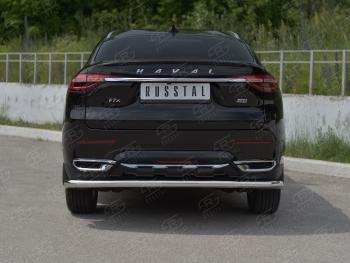 11 999 р. Защита заднего бампера (Ø63 мм, нержавейка) Russtal  Haval F7x (2019-2022)  дорестайлинг  с доставкой в г. Москва. Увеличить фотографию 1