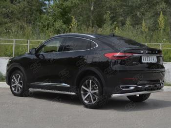 12 849 р. Защита заднего бампера (Ø63 мм, нержавейка) SLITKOFF  Haval F7x (2019-2022) дорестайлинг  с доставкой в г. Москва. Увеличить фотографию 3