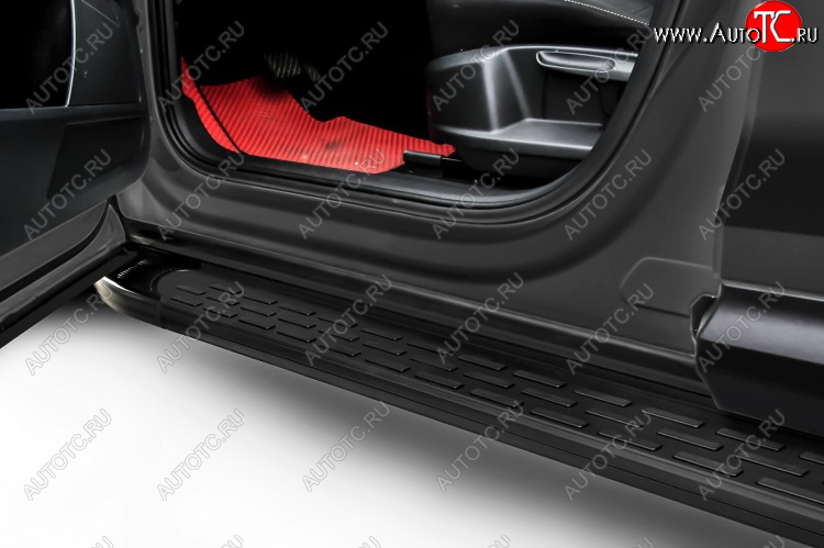 24 999 р. Пороги алюминиевые Slitkoff Premium Haval F7x  дорестайлинг (2019-2022) (Black)  с доставкой в г. Москва