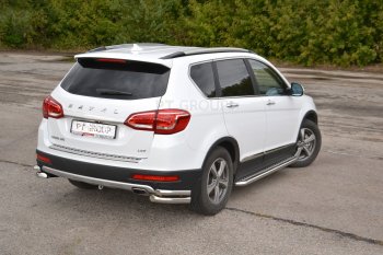 15 799 р. Порожки для ног из трубы Ø51 с алюминиевой площадкой Petroil Tuning Haval H6 (2013-2020) (Нержавеющая полированная сталь)  с доставкой в г. Москва. Увеличить фотографию 3