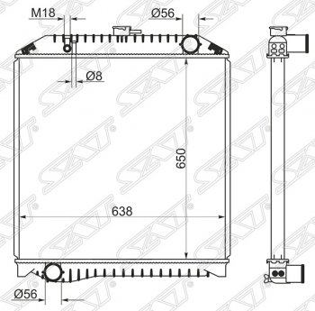 Радиатор двигателя SAT (пластинчатый, МКПП) Hino 500  дорестайлинг (2007-2015)