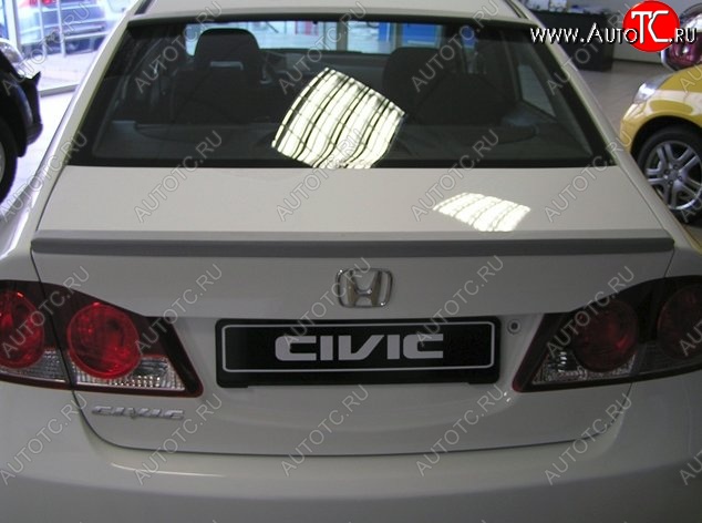 4 149 р. Лип спойлер CT Honda Civic FD седан дорестайлинг (2005-2008) (Неокрашенный)  с доставкой в г. Москва