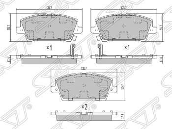 1 039 р. Колодки тормозные передние SAT Honda Civic 9 FK хэтчбэк (2011-2016)  с доставкой в г. Москва. Увеличить фотографию 1