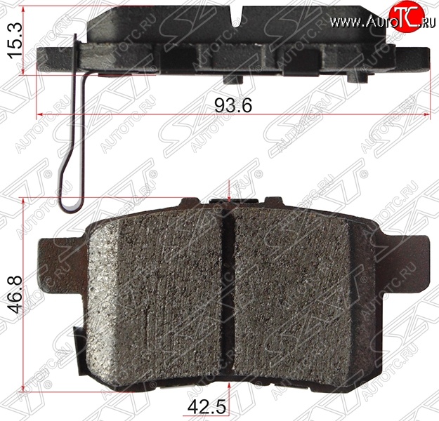 779 р. Колодки тормозные SAT (задние)  Honda Accord  CU (2008-2013) седан дорестайлинг, седан рестайлинг  с доставкой в г. Москва